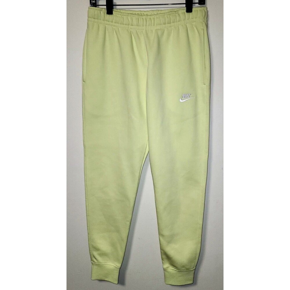 Nike Men Fleece Jogger Sweatpants Standard Fit Limelight BV2671-331 Size S NWT